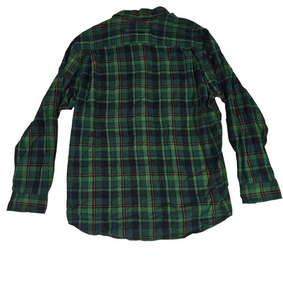 Mens Green Red Plaid Long-Sleeve Button-Up Shirt Duluth Trading Co XL Trim Fit - Picture 8 of 8